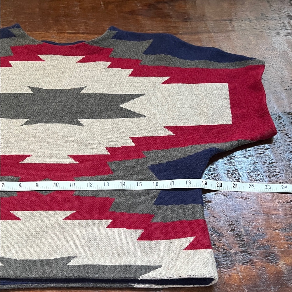 THML Aztec Tribal Top Blanket Shirt Sweater Cropped Multicolor Size S (EUC) - Picture 8 of 10
